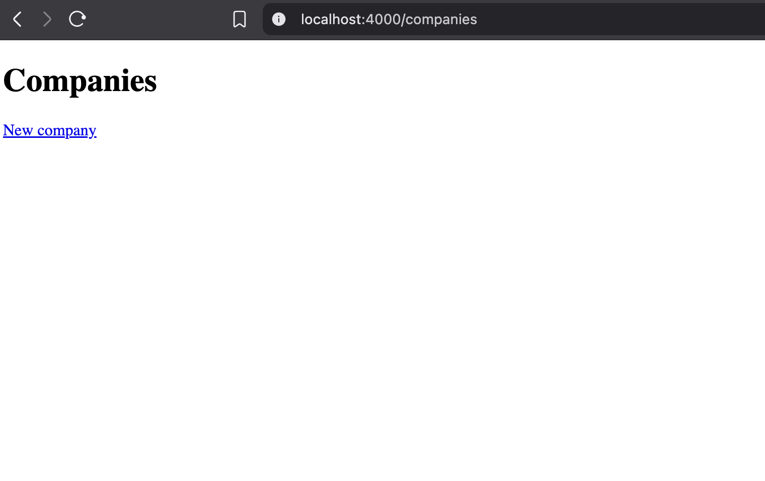 Companies page